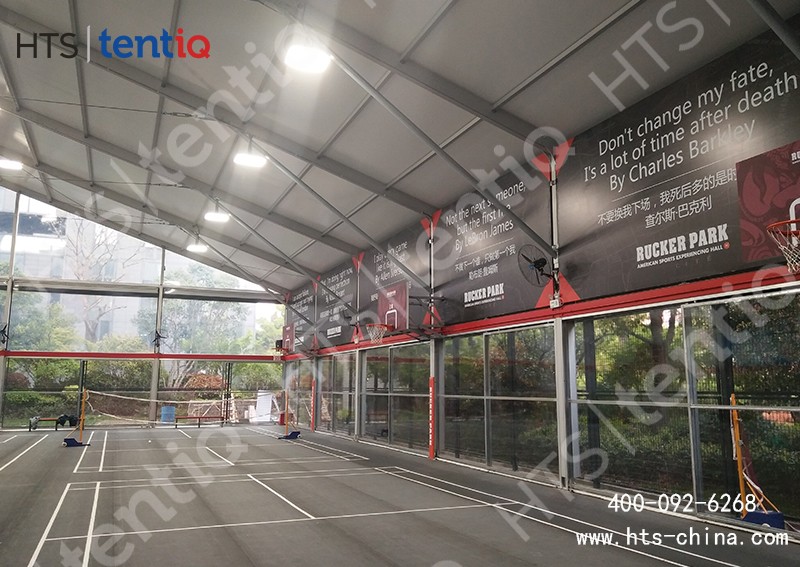 籃球館的棚子框架為鋁合金材質,戶外長期使用可用30年左右 籃球館的棚子框架為鋁合金材質,戶外長期使用可用30年左右